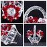 Crystal Red Rose Flower Basket Crystal Collectible Figurines Ornaments for Home Decor